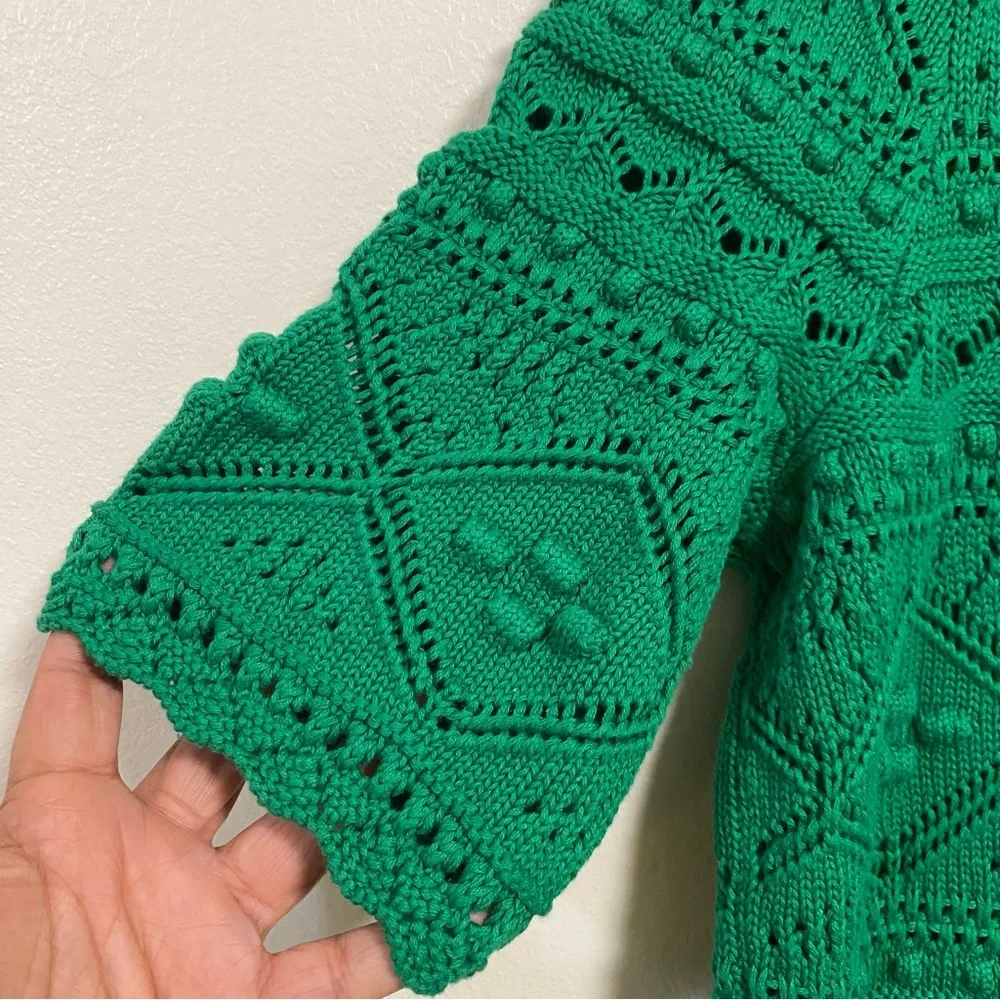 Boden Dress Women’s Size 12R Highland Green Claudia Textured Knit Dress - Picture 6 of 15